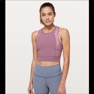 lululemon athletica mauve/pink cropped tank top